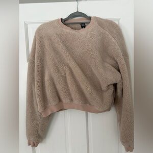 BDG Taupe Sherpa Crew Neck Sweater